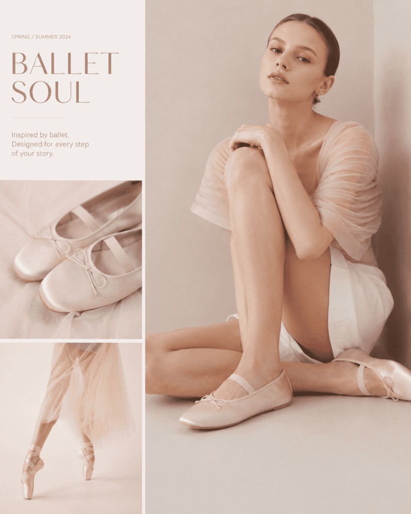 Fashion ballet flats inspired by classical ballet slippers